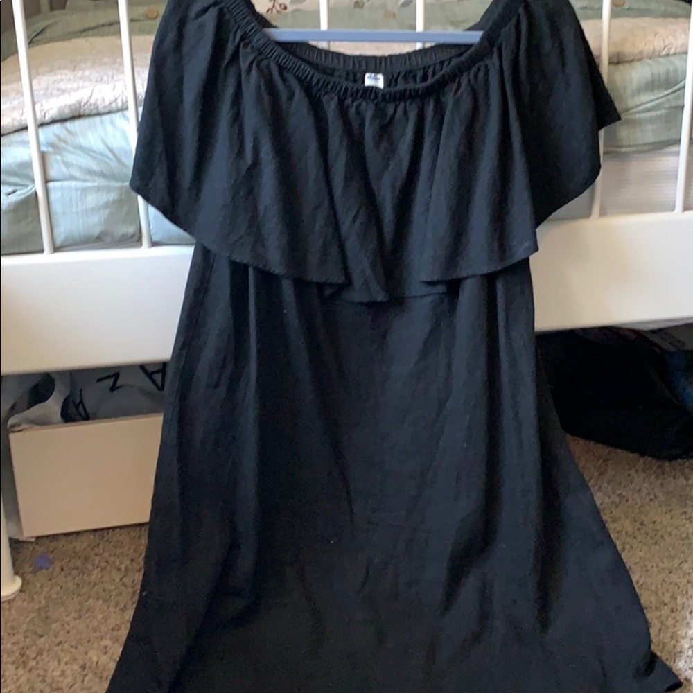 Strapless black dress